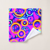 Levendig kleurrijk neonpatroon bad handdoek (Wasdoekje)