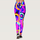 Levendig kleurrijk neonpatroon leggings (Achterkant)