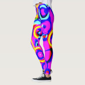 Levendig kleurrijk neonpatroon leggings (Links)