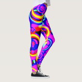Levendig kleurrijk neonpatroon leggings (Rechts)