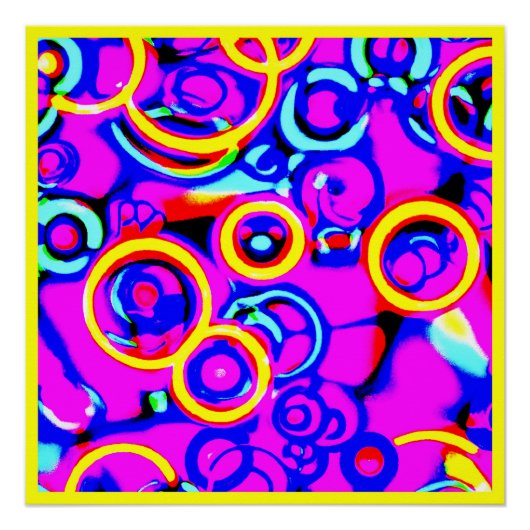 Levendig kleurrijk neonpatroon perfect poster (Voorkant)
