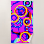 Levendig kleurrijk neonpatroon strandlaken (Voorkant)