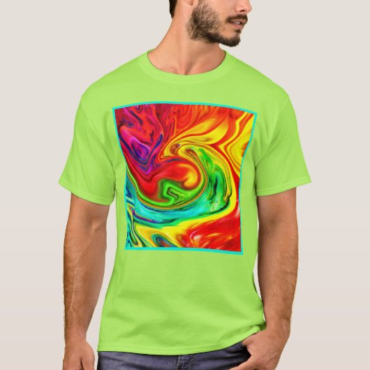 Levendig kleurrijk patroon t-shirt (Voorkant)