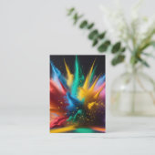 Levendig kleurrijk poeder Abstract Informatiekaartje (Staand voorkant)