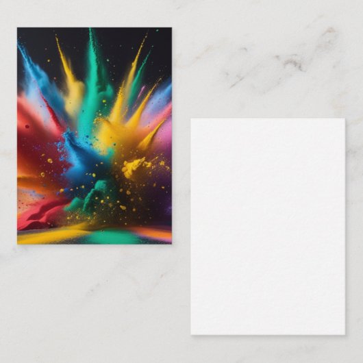 Levendig kleurrijk poeder Abstract Informatiekaartje (Voorkant / Achterkant)