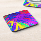 Levendig kleurrijk regenboogpatroonontwerp bier onderzetter (Linkerzijde)