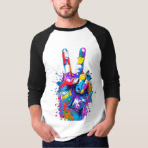 Levendig Kleurrijk Vredesteken Hand Digitale Kunst