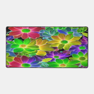 Levendig Kleurrijke Abstracte Bloemen - Desk Mat