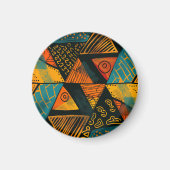 Levendig kleurrijke driehoeken met stampatronen magneet (Voorkant)