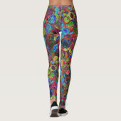 Levendig koel modern kleurrijk psychedelisch patro leggings (Achterkant)