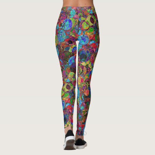 Levendig koel modern kleurrijk psychedelisch patro leggings (Achterkant)