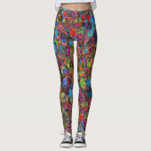 Levendig koel modern kleurrijk psychedelisch patro leggings (Voorkant)