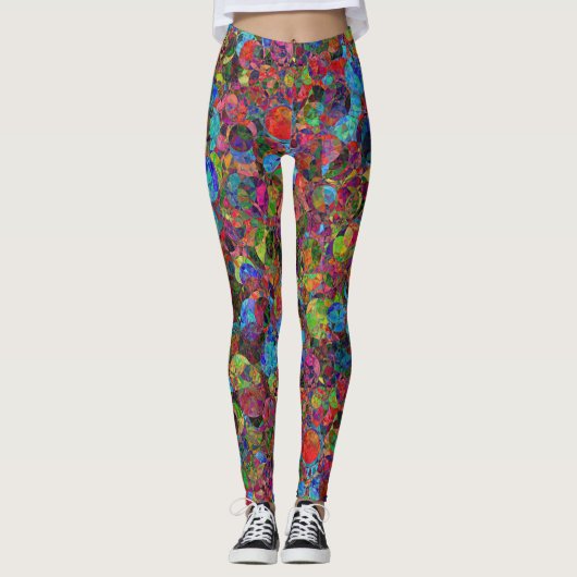 Levendig koel modern kleurrijk psychedelisch patro leggings (Voorkant)