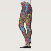 Levendig koel modern kleurrijk psychedelisch patro leggings (Links)