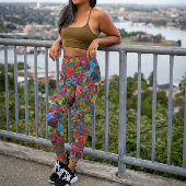 Levendig koel modern kleurrijk psychedelisch patro leggings