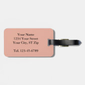 Levendig koraal bloempatroon monogram bagagelabel (Achterkant horizontaal)