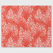 Levendig Koraal Glans Witte Glitter Patroon Cadeaupapier (Vlak)