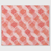 Levendig Koraal Glans Witte Glitter Patroon Cadeaupapier (Vlak)