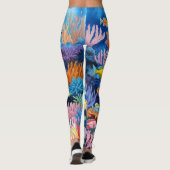 Levendig Koraalrif Aquarel Leggings (Achterkant)