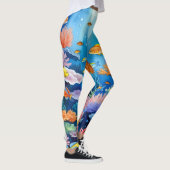 Levendig Koraalrif Aquarel Leggings (Rechts)