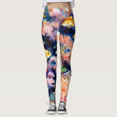 Levendig Koraalrif Aquarel Leggings (Voorkant)
