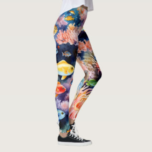 Levendig Koraalrif Aquarel Leggings