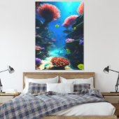 Levendig Koraalrif Dreamscape Canvas Afdruk (Insitu (Slaapkamer))