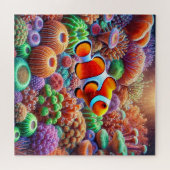 Levendig koraalrif met een clownvis legpuzzel (Horizontaal)