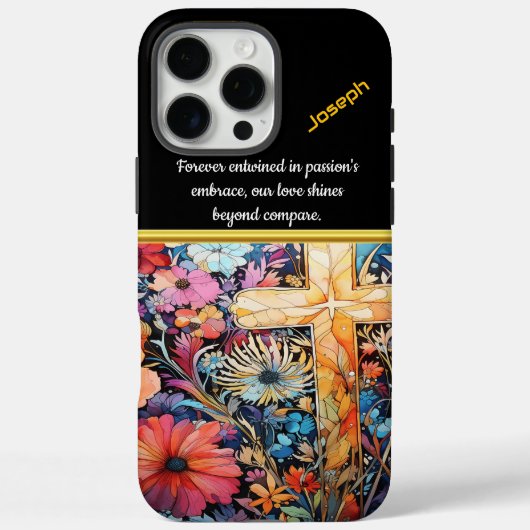 Levendig kruis met bloeiende bloemen Case-Mate iPhone case (Achterkant)