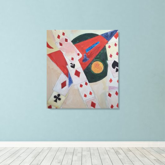Levendig kubisme Kaarten geschilderd door Raphael  Canvas Afdruk (Insitu (Houten vloer))