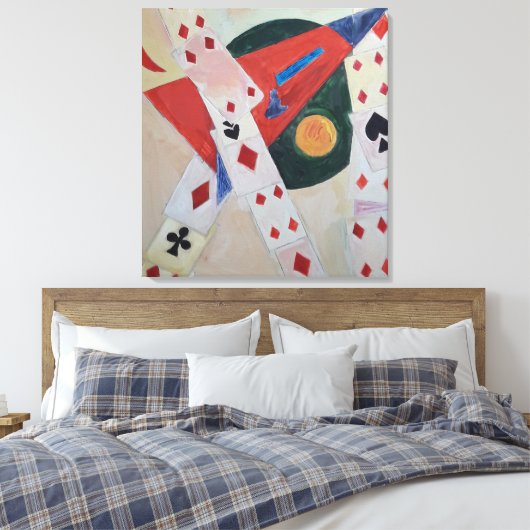 Levendig kubisme Kaarten geschilderd door Raphael  Canvas Afdruk (Insitu (Slaapkamer))