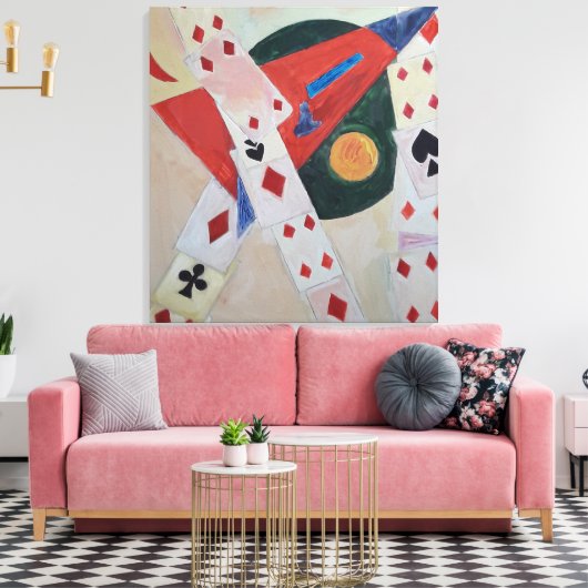 Levendig kubisme Kaarten geschilderd door Raphael  Canvas Afdruk (Insitu (Woonkamer))