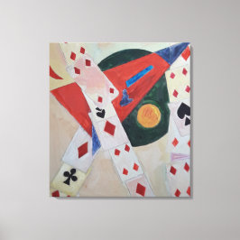 Levendig kubisme Kaarten geschilderd door Raphael  Canvas Afdruk