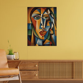 Levendig kubisme Vrouw Portret Picasso Braque Poster
