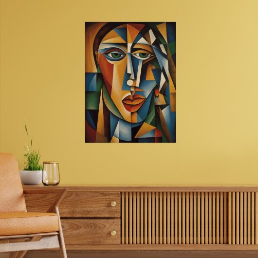 Levendig kubisme Vrouw Portret Picasso Braque Poster (Woonkamer 2)