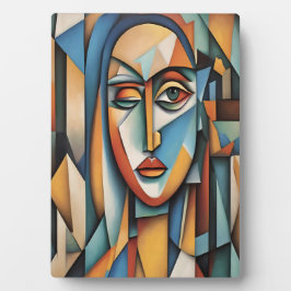 Levendig kubistisch portret Abstracte geometrische Fotoplaat