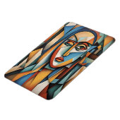 Levendig kubistisch portret Abstracte geometrische Magneet (Linkerzijde)