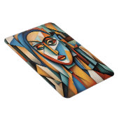 Levendig kubistisch portret Abstracte geometrische Magneet (Rechterzijde)