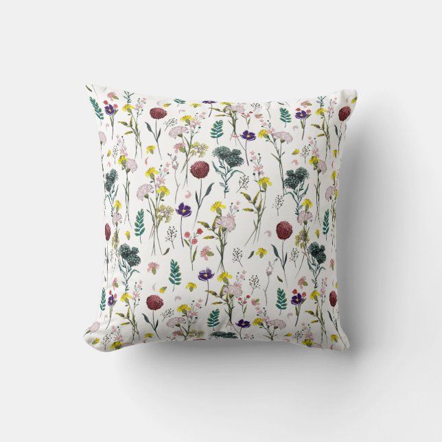 Levendig Kussen met Wilde Bloemen (Voorkant)