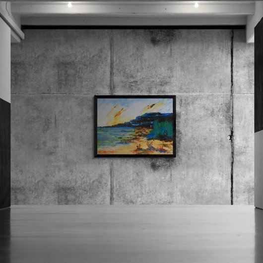 Levendig kustlandschap canvas afdruk