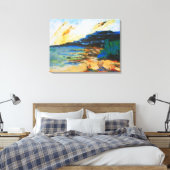 Levendig kustlandschap canvas afdruk (Insitu (Slaapkamer))