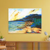 Levendig kustlandschap canvas afdruk (Insitu (Woonkamer))
