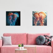 Levendig kwallenpaar muurkunst sets (Woonkamer)