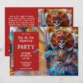 💀 Levendig La Calavera in blauw Kaart (Voorkant / Achterkant)