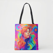 Levendig Lady Digitaal Kunstwerk Tote Bag (Voorkant)