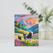 Levendig landelijk landschap met Koeien Briefkaart (Staand voorkant)