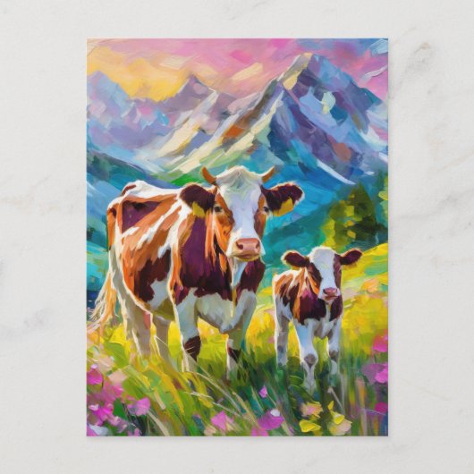 Levendig landelijk landschap met Koeien Briefkaart (Voorkant)