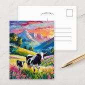 Levendig landelijk landschap met Koeien Briefkaart