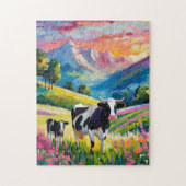 Levendig landelijk landschap met Koeien Legpuzzel (Verticaal)