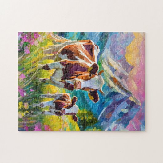 Levendig landelijk landschap met Koeien Legpuzzel (Horizontaal)